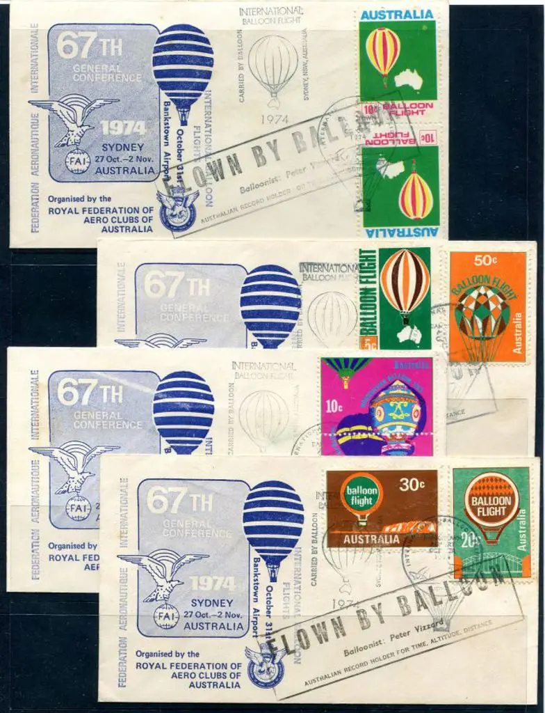 1974 (31st Oct) Balloon Mail souvenir covers ... Image 1++