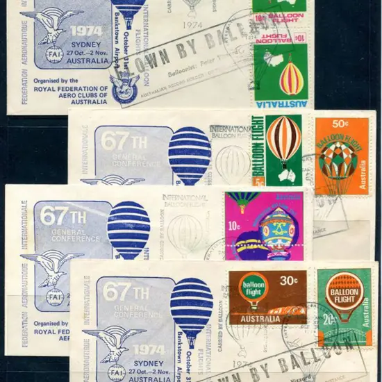 1974 (31st Oct) Balloon Mail souvenir covers ...