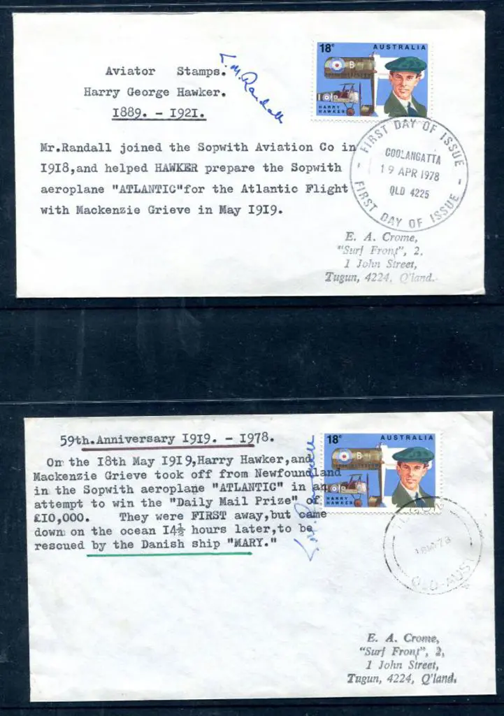 (1978 18th May) 18c Hawker issue on 2 diff typed ... Image 1++