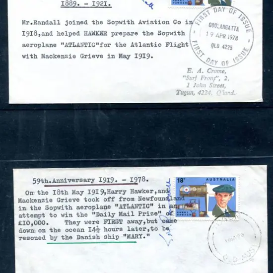 (1978 18th May) 18c Hawker issue on 2 diff typed ...