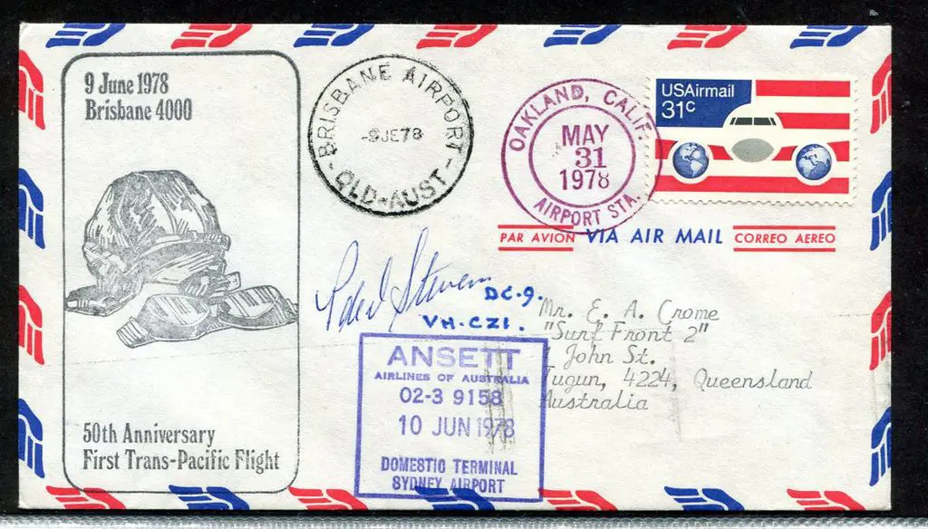 1978 (31st May) USA to Aust by Charles A. ... Image 1++