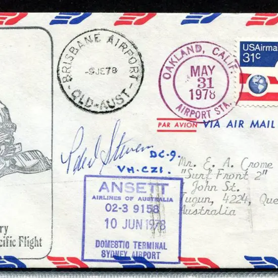 1978 (31st May) USA to Aust by Charles A. ...