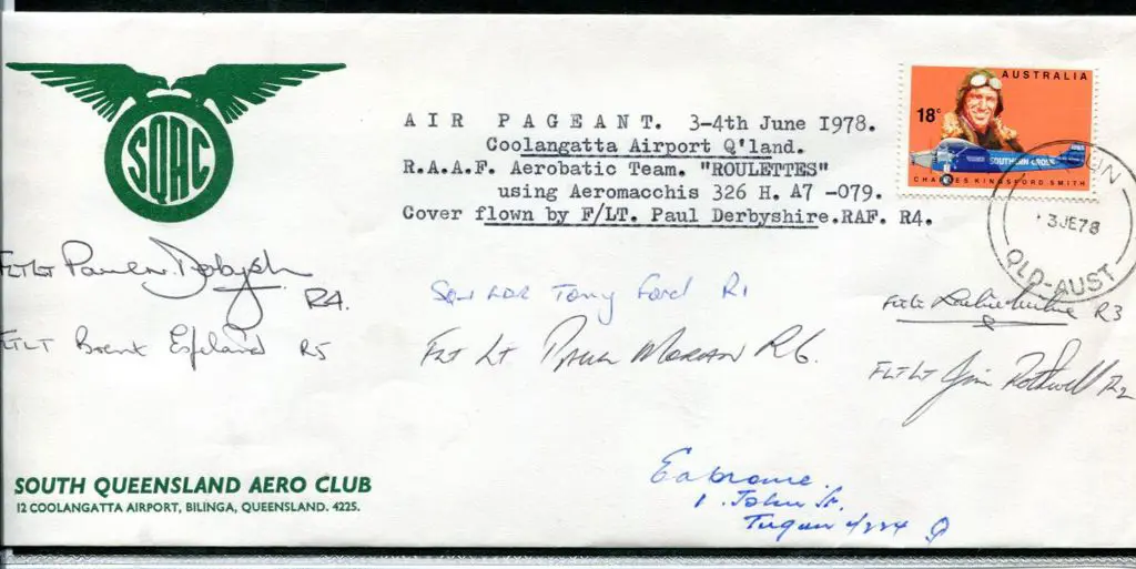 1978 (3rd June) Cover flown by RAAF "Roulettes" ... Image 1++
