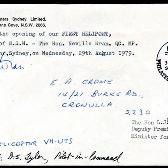 1979 (29th Aug) Helicopter carried cover on ...