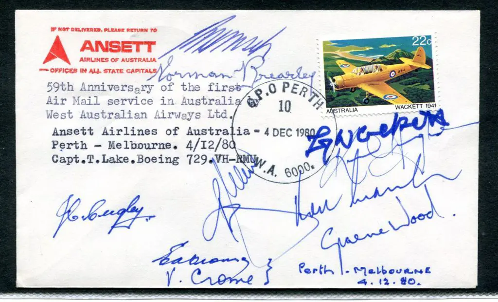 1980 (4th Dec) 59th Anniv of First Air Mail ... Image 1++