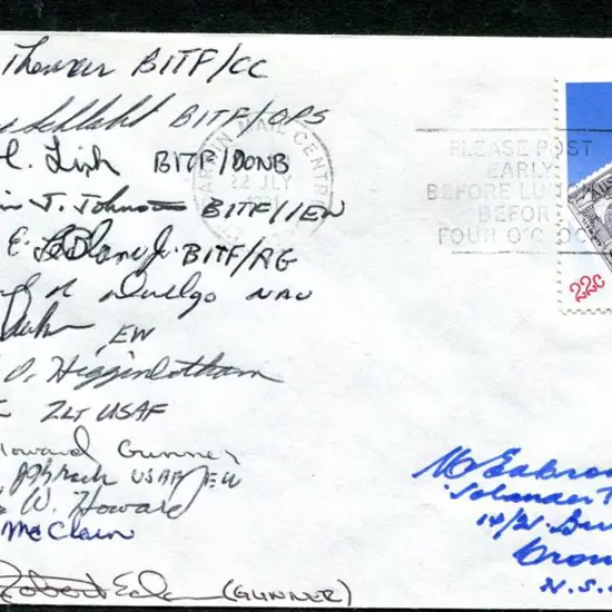 1981 (22nd July) USA to Australia by USAF B-52 ...