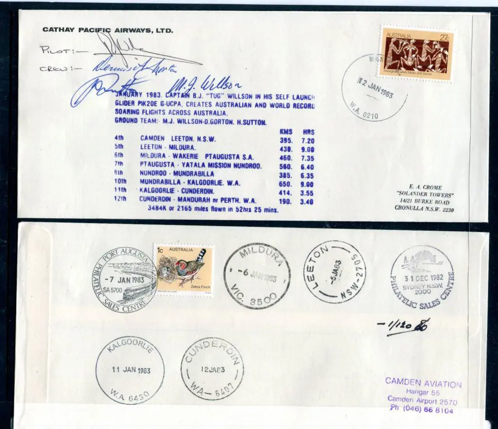 1983 (12th Jan) World Record Soaring Flight across ... Image 1++