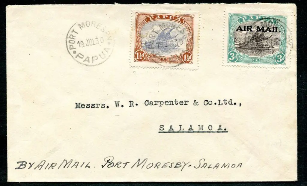 1930 (21st Mar) Port Moresby to Salamoa with 1½d & ... Image 1++