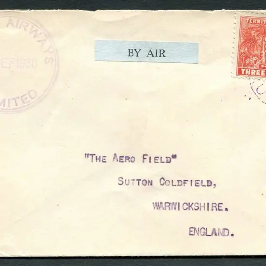 1930 (22nd Sept) Wau to Rabaul cover with 1½d Hut ...