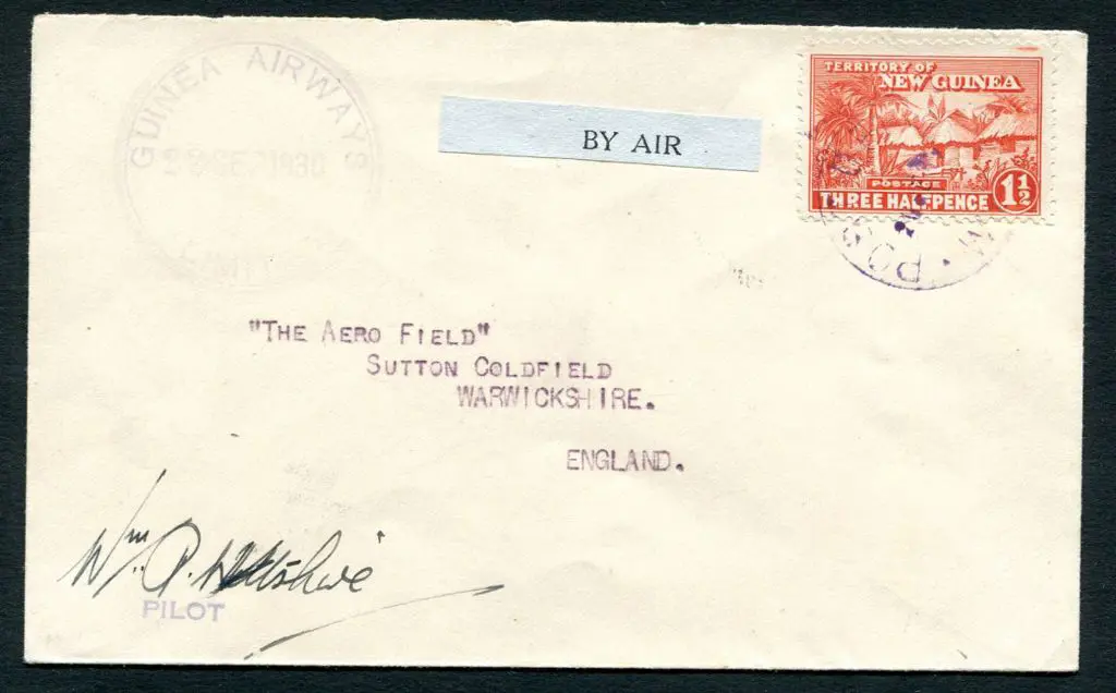 1930 (22nd Sept) ditto but pilot signed by WM ... Image 1++
