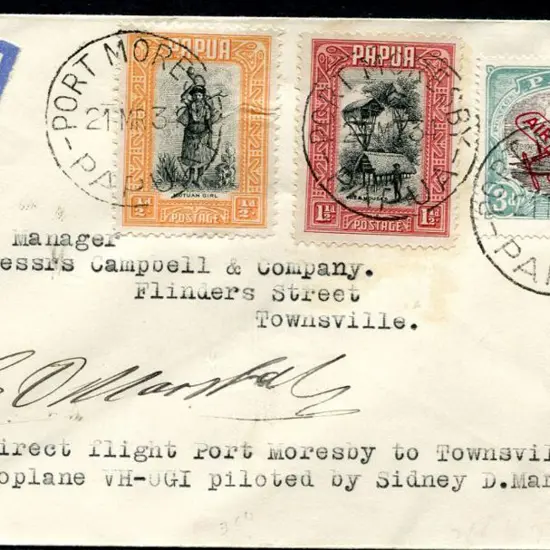 1934 (12th Apr) Port Moresby to Townsville to ...
