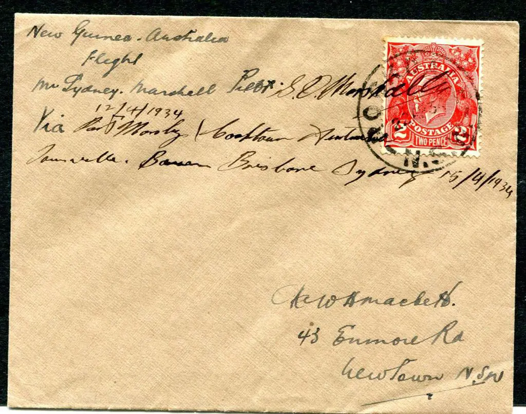 1934 (12th Apr) ditto but cover with Australia 2d ... Image 1++
