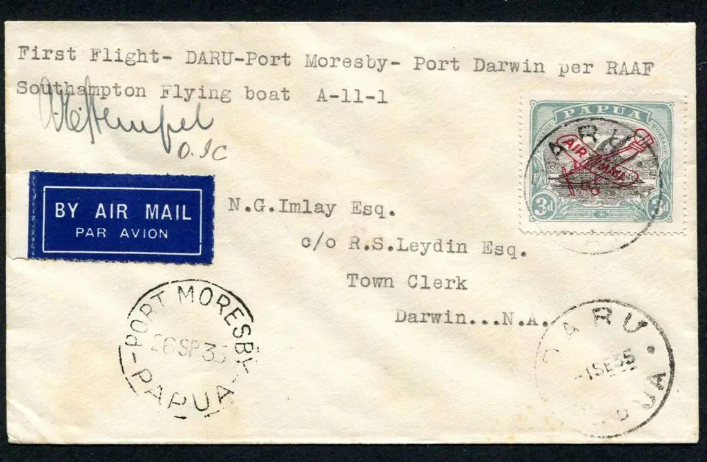 1935 (1st Sept) Daru to Port Moresby to Darwin ... Image 1++