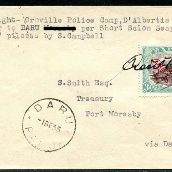 1935 (27th Nov) Oroville Police Camp via Daru to ...