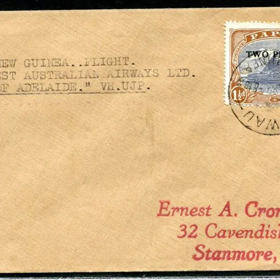 1936 (17th Mar) Adelaide-Wau by DH66 Hercules ...