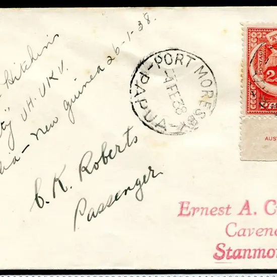 1938 (20th Jan) Sydney-to Port Moresby via Cape ...