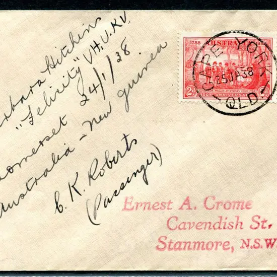 1938 (20th Jan) Sydney to Cape York intermediate ...