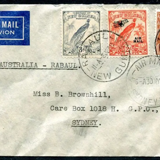 1938 (30th May) Sydney to New Guinea & return with ...