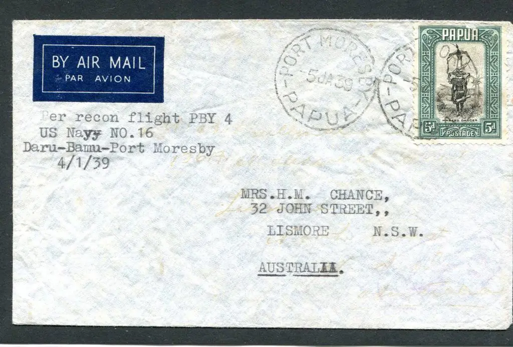 1939 (4th Jan) "Per recon flight PBY4 US Navy ... Image 1++