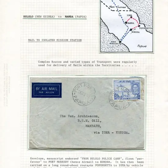1940 (26th Feb) Bulolo Police Camp to Port ...