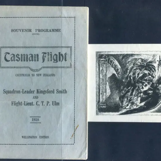 1928 "Souvenir Programme Tasman Flight (Australia ...
