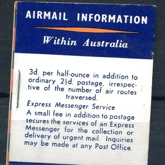 1950 TAA "Fly with the mail" Air Mail vignette ...