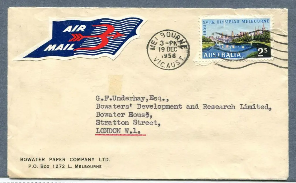 1956 (19th Dec) Bowater Paper Co Ltd env with 2/- ... Image 1++