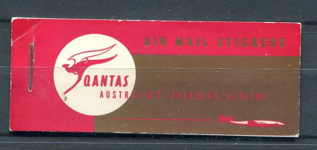 1958 Qantas "Air Mail Stickers" complete booklet ... Image 1++