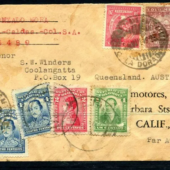 Colombia 1929 (24th Aug) La Dorado, Caldas, ...