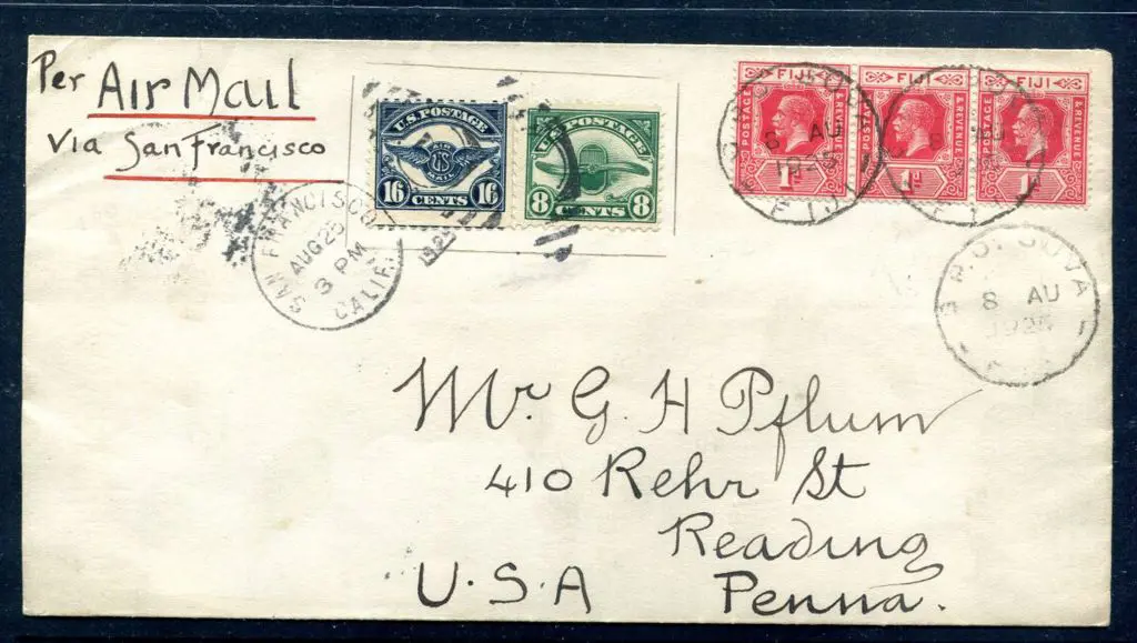 Fiji 1925 (25th Aug) Suva, Fiji to San Francisco, ... Image 1++