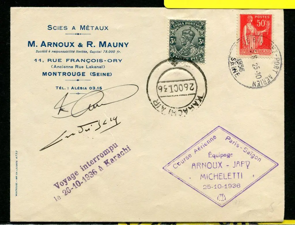 France 1936 (25th Oct) Paris to Saigon Air Race ... Image 1++