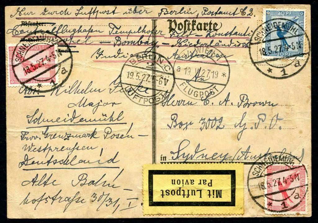 Germany 1927 (18th May) Schneidemühl, Germany to ... Image 1++