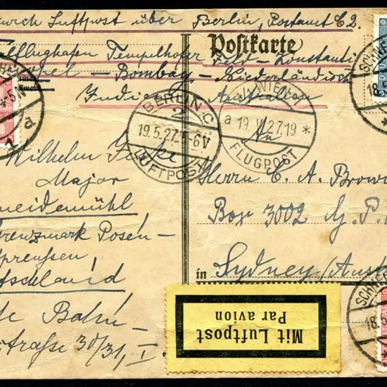 Germany 1927 (18th May) Schneidemühl, Germany to ...