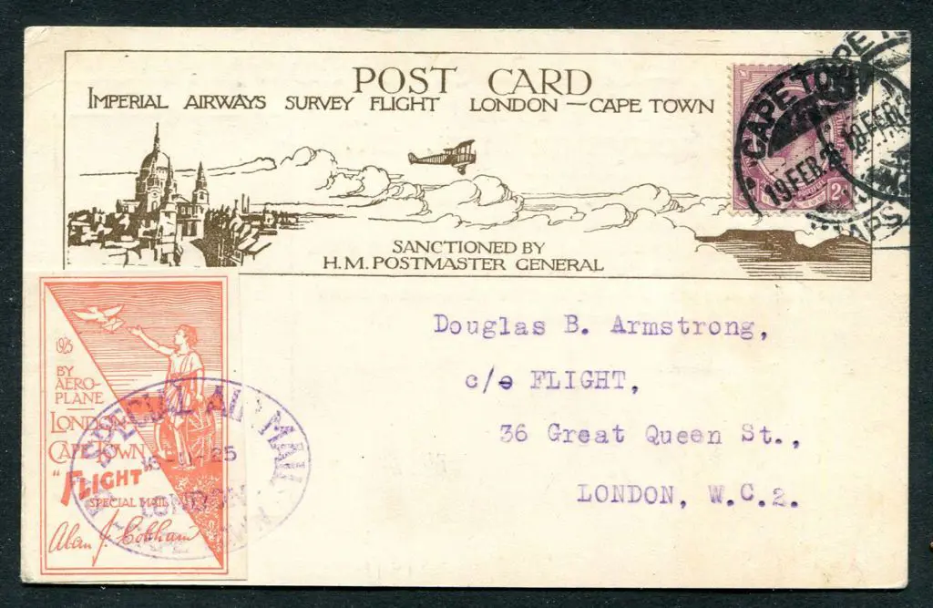 Great Britain 1925 (16th Nov) London to Capetown ... Image 1++