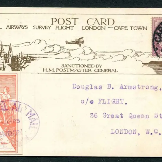 Great Britain 1925 (16th Nov) London to Capetown ...