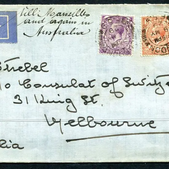 Great Britain 1929 (9th May) London to Consulat of ...