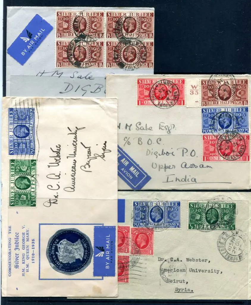 Great Britain 1935 Group of 4 covers bearing ... Image 1++