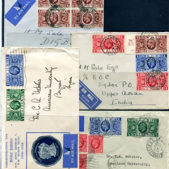 Great Britain 1935 Group of 4 covers bearing ...