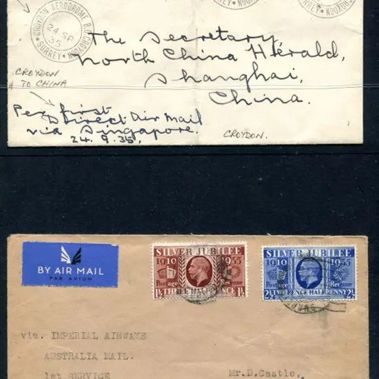 Great Britain 1935 (24th Sept) London to Shanghai ...