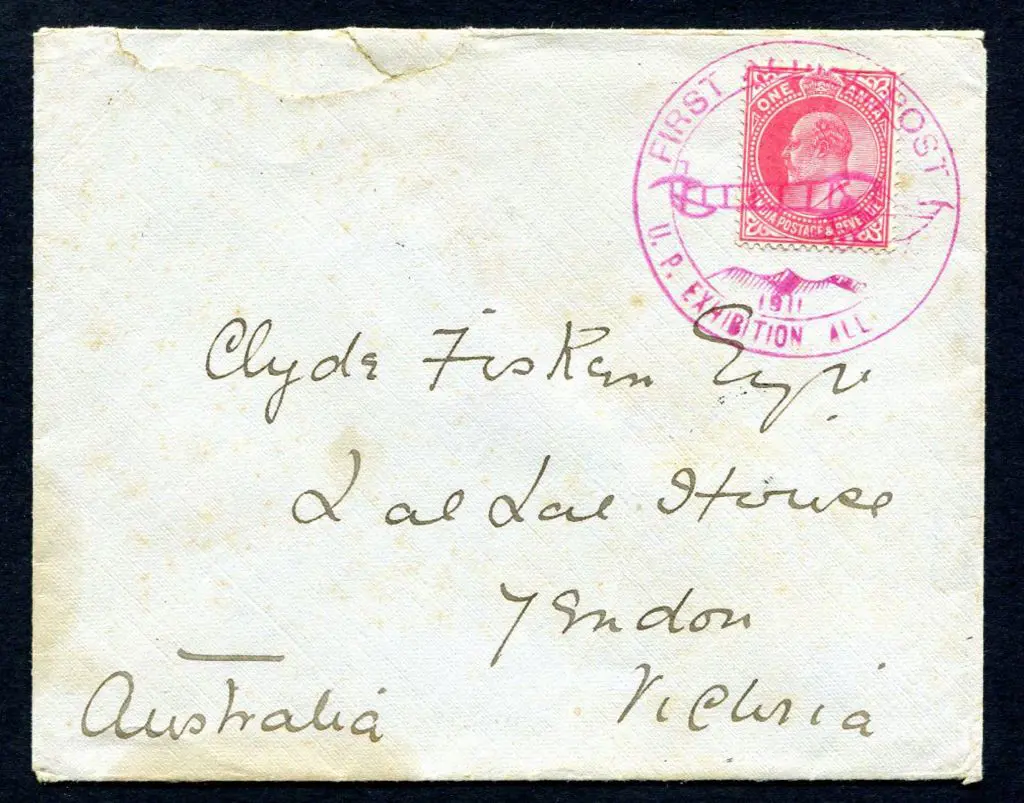 India 1911 (18th Feb) World's first airmail cover ... Image 1++