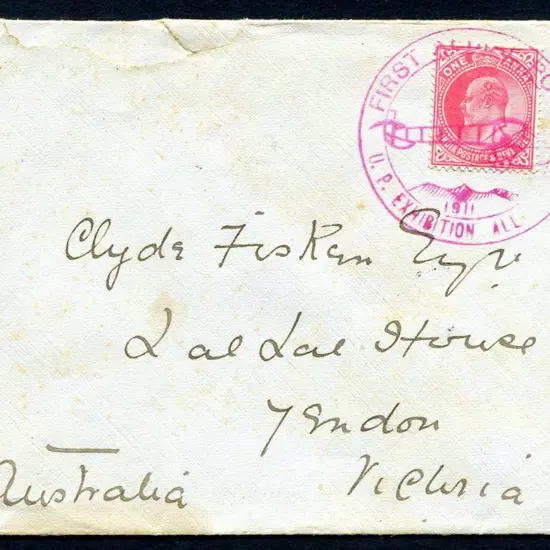India 1911 (18th Feb) World's first airmail cover ...