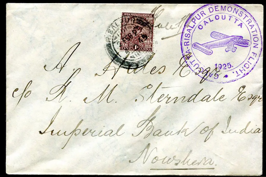 India 1925 (2nd Feb) Rislapur to Calcutta cover ... Image 1++