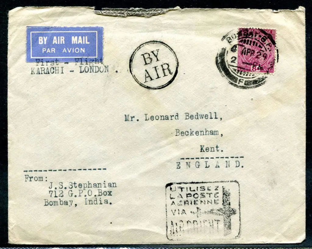 India 1929 (4th Apr) Karachi to London first ... Image 1++