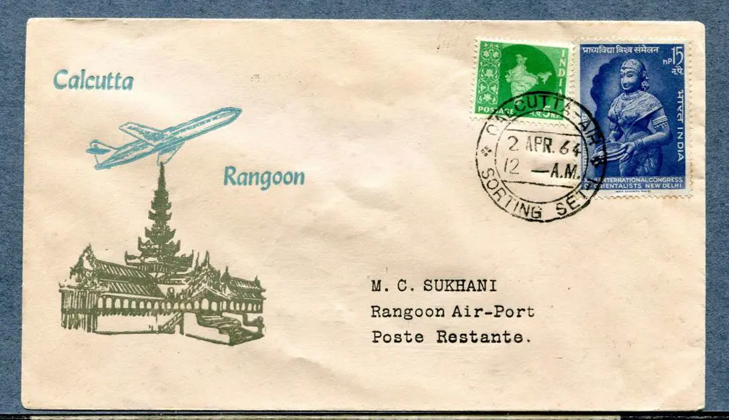 India 1964 (2nd April) Calcutta to Rangoon ... Image 1++