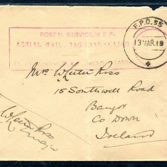 Iraq 1919 (13th Mar) Baghdad to Cairo unfranked ...