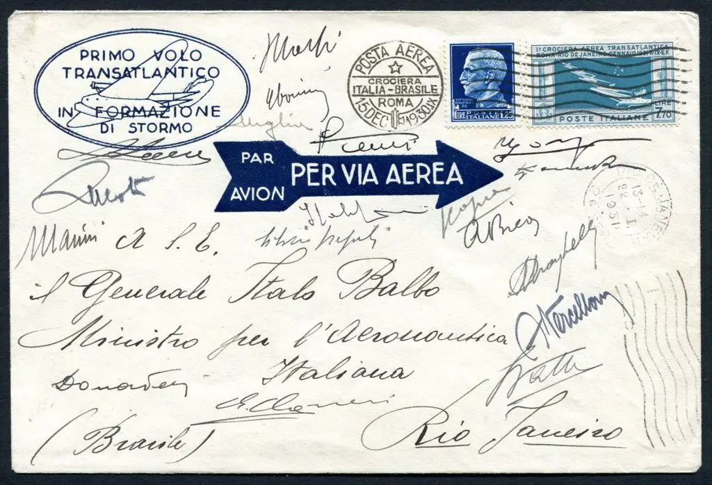 Italy 1930 (17th Dec) Italy to Brazil commem env ... Image 1++