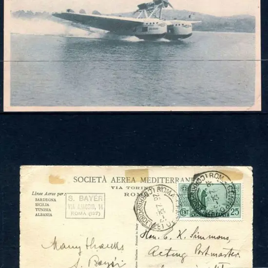 Italy 1932 (26th Feb) Idrovolante "S55P" flying ...