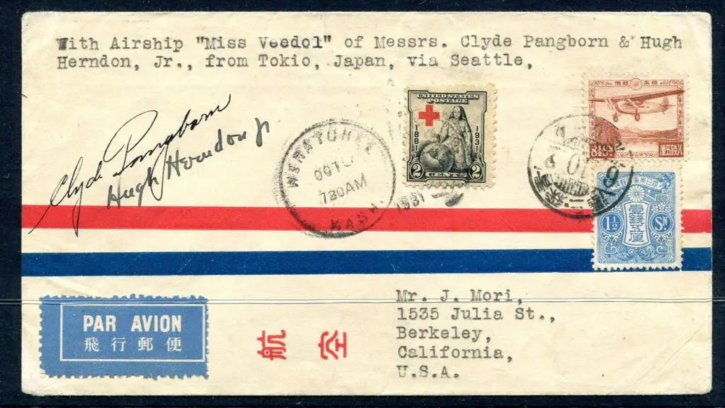 Japan 1931 (28th July) Japan to USA per Clyde ... Image 1++