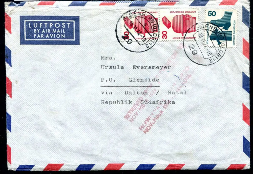 Kenya/Germany/South Africa 1974 (18th Nov) ditto ... Image 1++