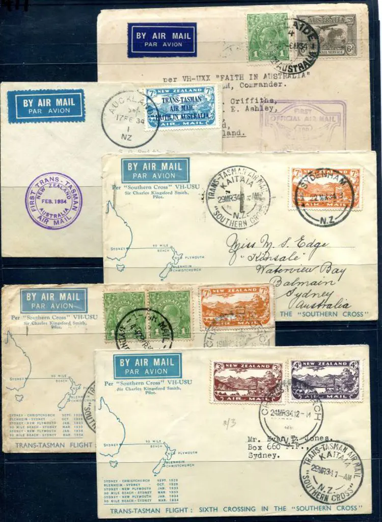 New Zealand 1934 (17th Feb) Trans-Tasman Auckland ... Image 1++
